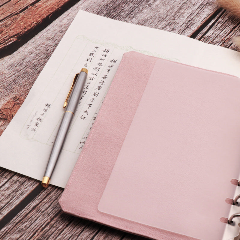 Pink Fabric A5/A6 Journal with Floral Embroidered Loose-Leaf Diary