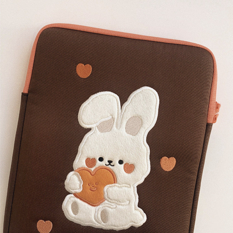 Cute Rabbit 11/13 Inch Brown Laptop sleeve