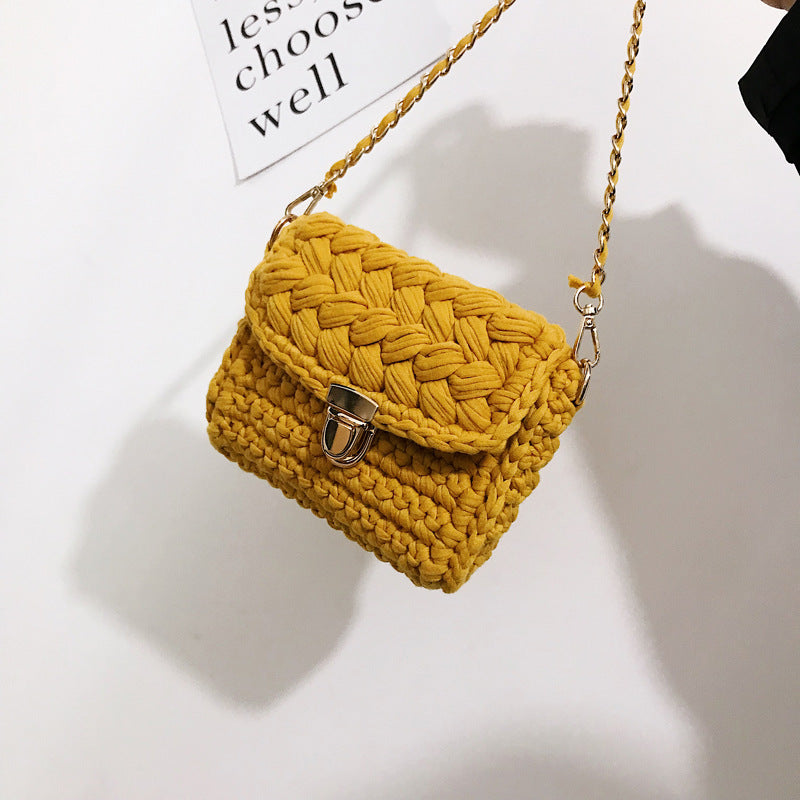 Knitted One Shoulder Chain Bag for Women in Multiple Colors