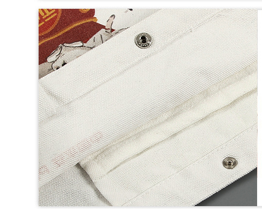 Student Canvas Tote Bag with Zipper | White Tote Bag