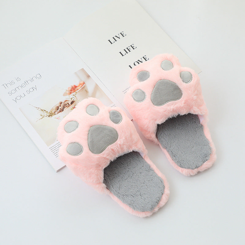 Cozy Plush Cat Paw Slippers – Cute & Warm Slippers for Women