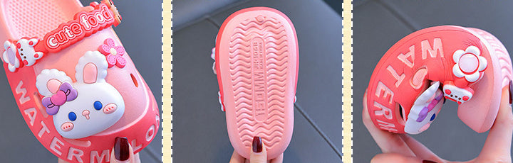 Cute Bear & Bunny Non-Slip Rubber Slippers for Kids Girls