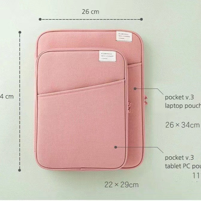 Multi-Color Tablet Bag & Laptop Sleeve with Pockets (11-13 inch)