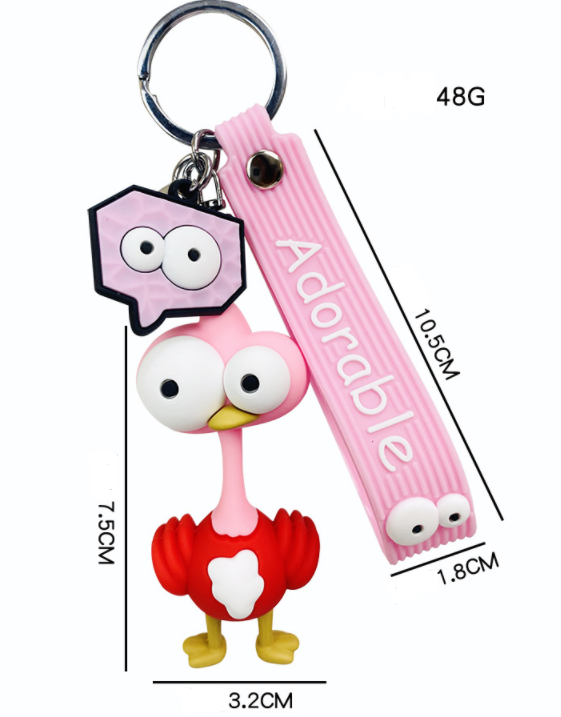 Big Eyed Cartoon Ostrich Keychain | Cute Keychains for Car Keys