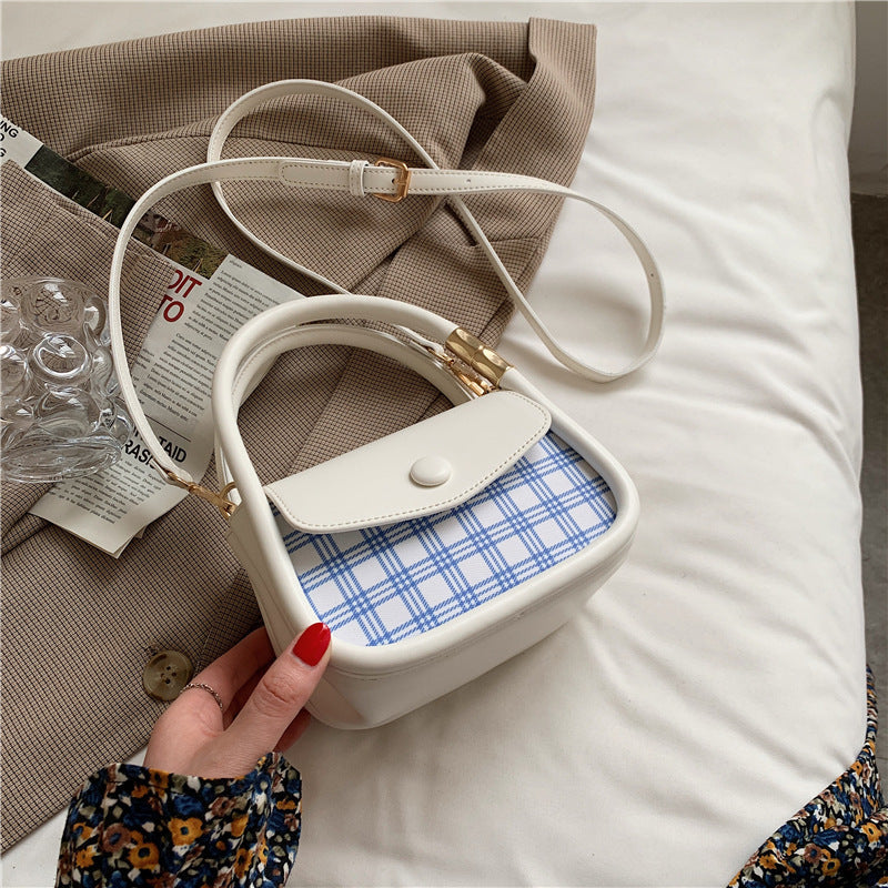 Trendy Plaid Mini Crossbody Shoulder Bags for Women in Pastel Tones