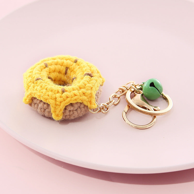Fruit Shaped Wool Ball Crochet Keychain
