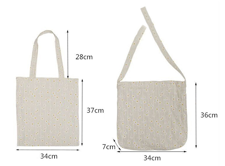 Japanese Daisy Flower Tote Bag | Cute Tote Bag | Women's Canvas Tote Bag