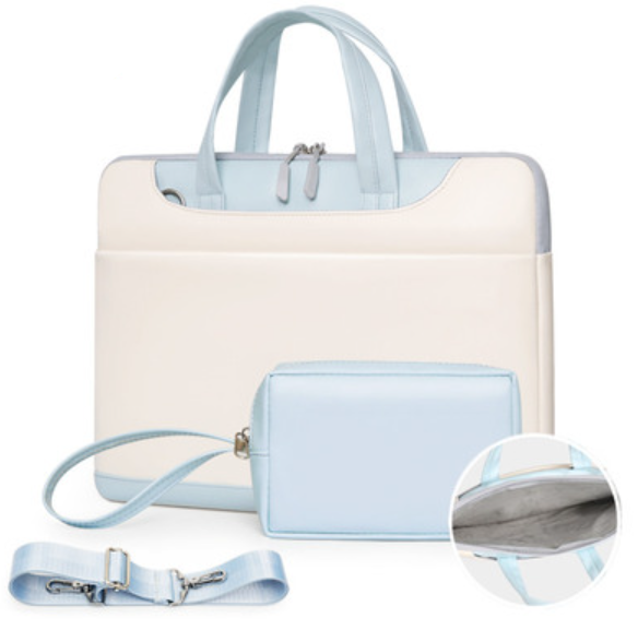 Stylish Laptop Case with Handle & Shoulder Strap + Charger Pouch