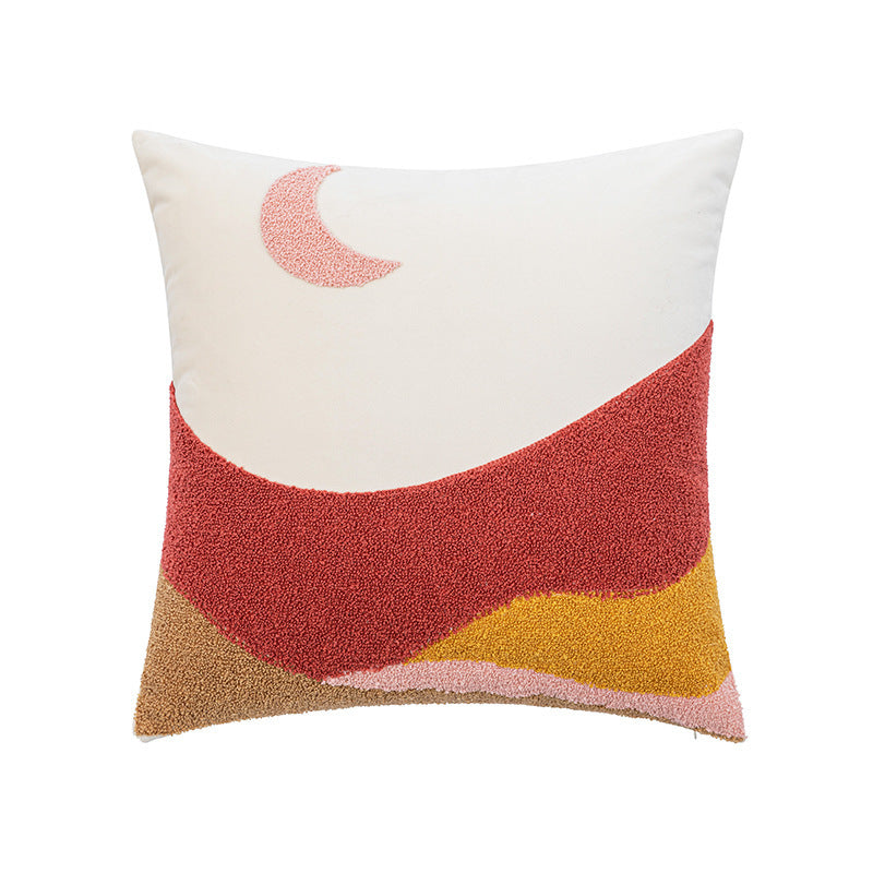 Cute Embroidered Decorative Pillow Covers - Sun, Panda, Leaf & Flower Designs