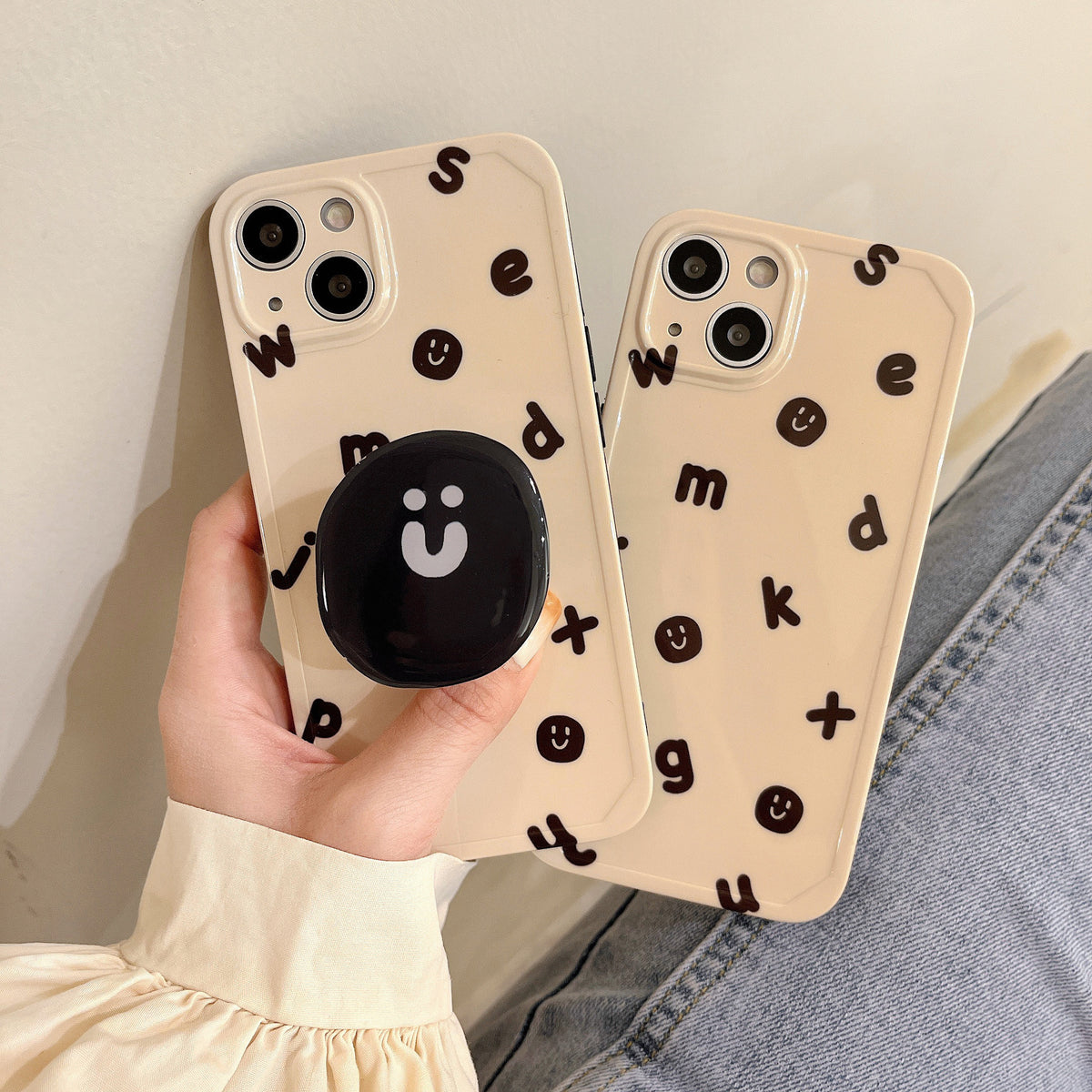 Creamy Alphabet Silicone Phone Case