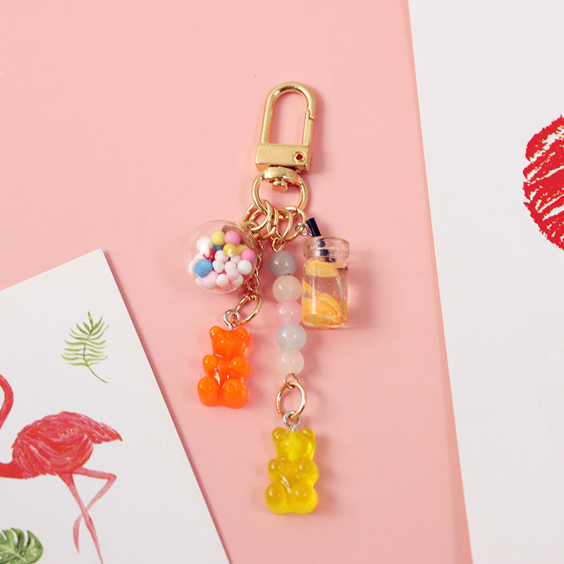 Soft Shell Rainbow Gummy Bear Keychain