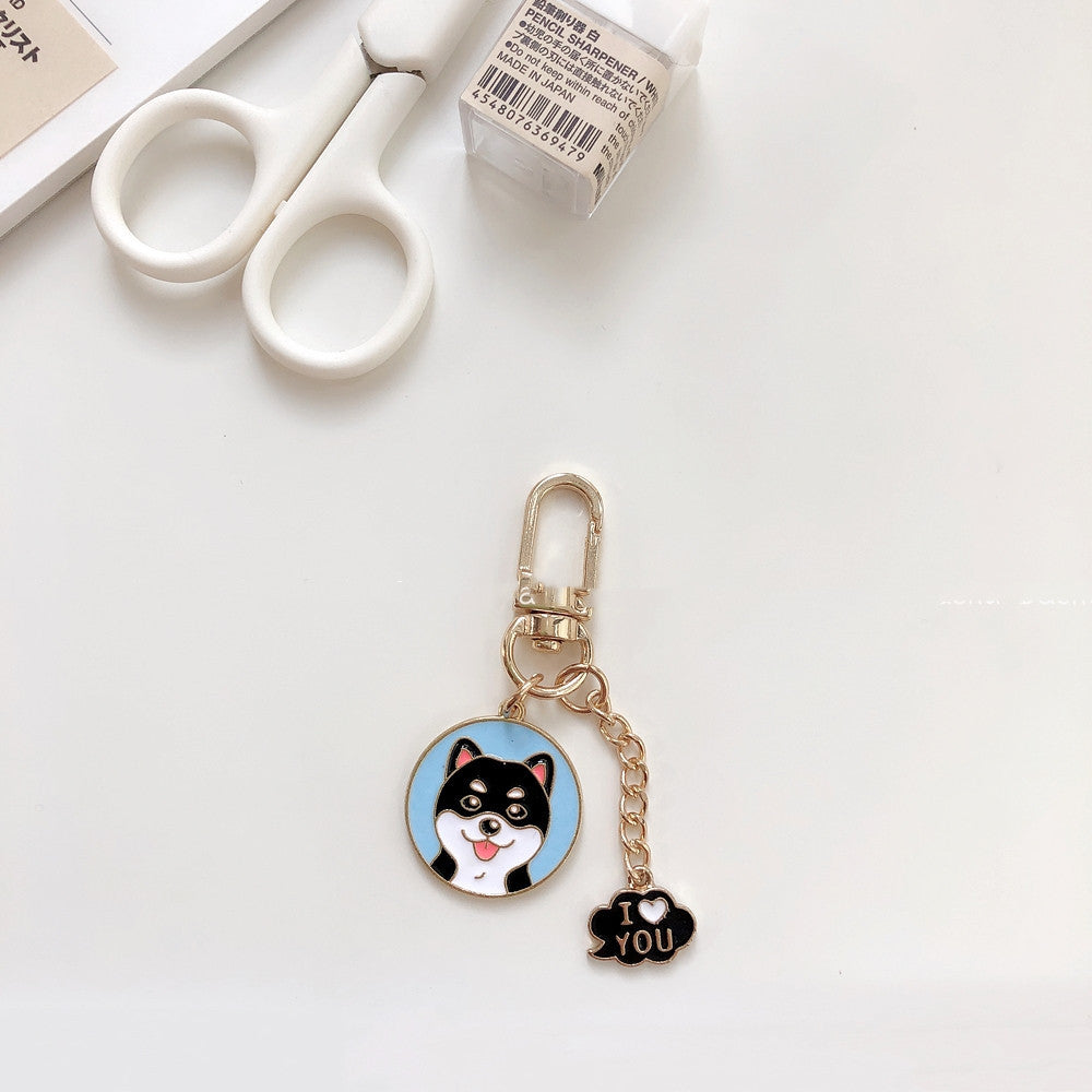 Vibrant Dog Keychains with Colorful Charms & Cute Cartoon Faces