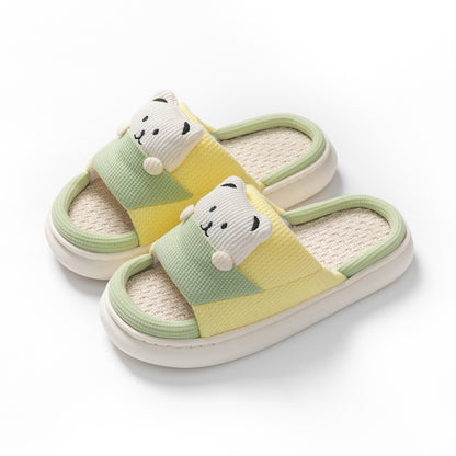 Cute Bear Plush Unisex Slippers – Thick Sole Indoor Bedroom Slippers