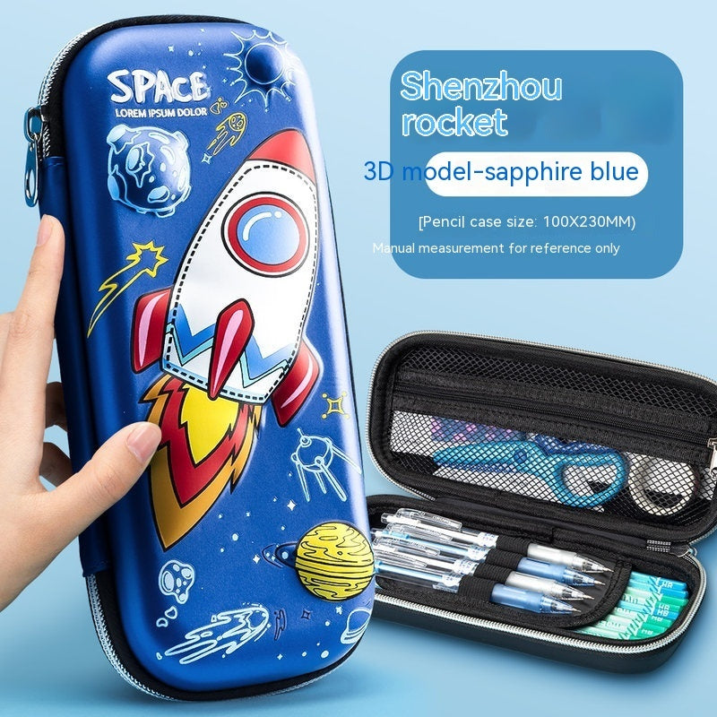 3D Zipper Pencil Case with Bright Cartoon Designs & Large Capacity