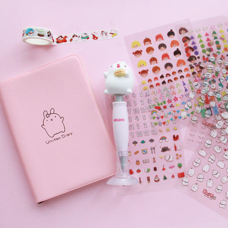 Colorful Pastel Cute Bunny Notebook with Minimalistic Design