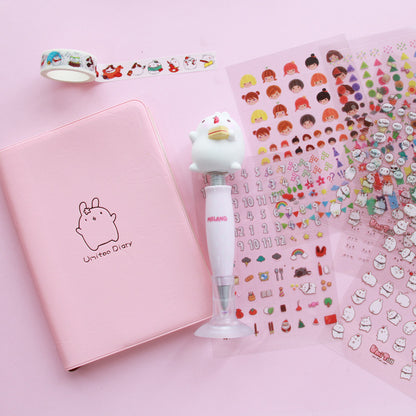 Colorful Pastel Cute Bunny Notebook with Minimalistic Design