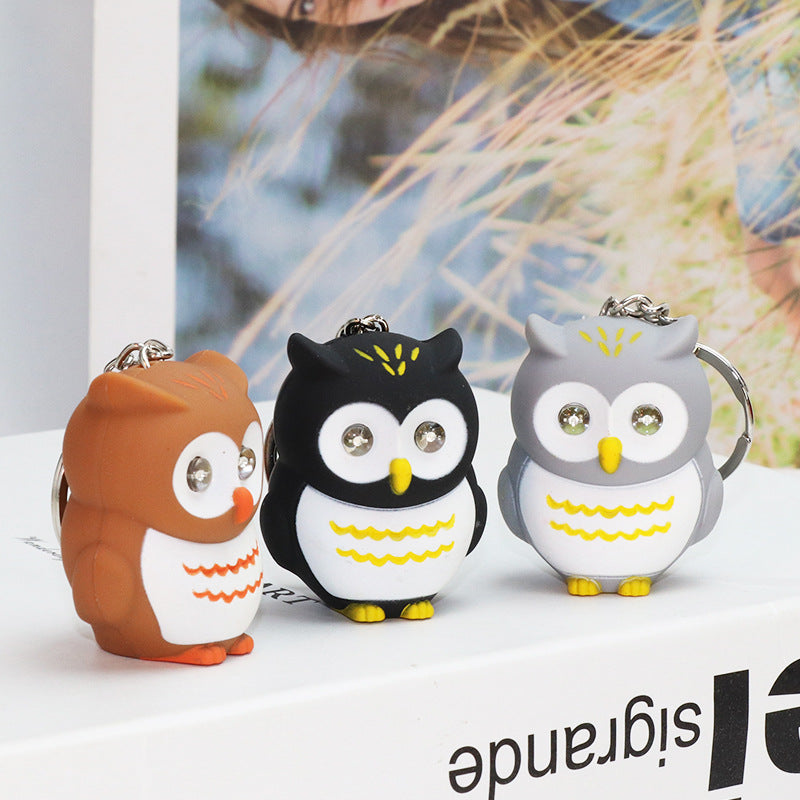 Luminous Owl Keychain with Light-Up Eyes & Musical Melodies