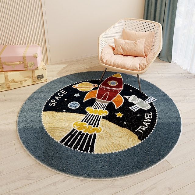 Cute Round Rugs With Animal Print for Kids Room (Rabbit, Bear, Lion & Cat Design)