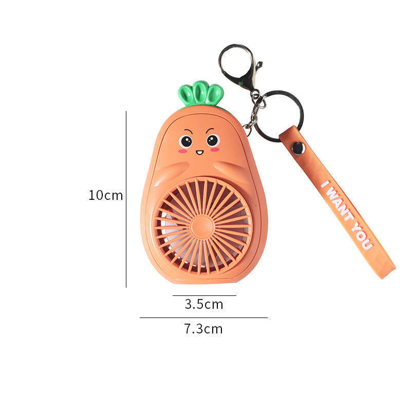 Cute Fruit & Animal Keychain with USB Charging Fan
