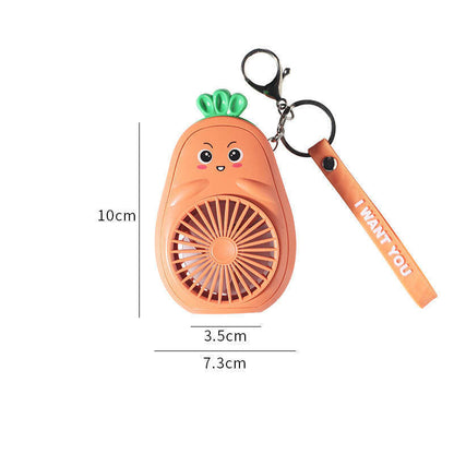 Cute Fruit & Animal Keychain with USB Charging Fan