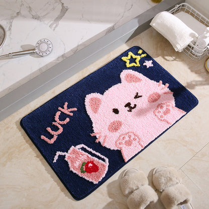 Cute Dog, Rabbit, Bear, Cat Doormat - Absorbent, Non-Slip, Washable