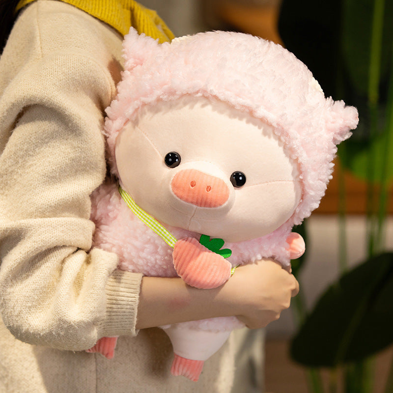 Adorable Cute Stuffed Pigs Plushie in Fluffy Outfits