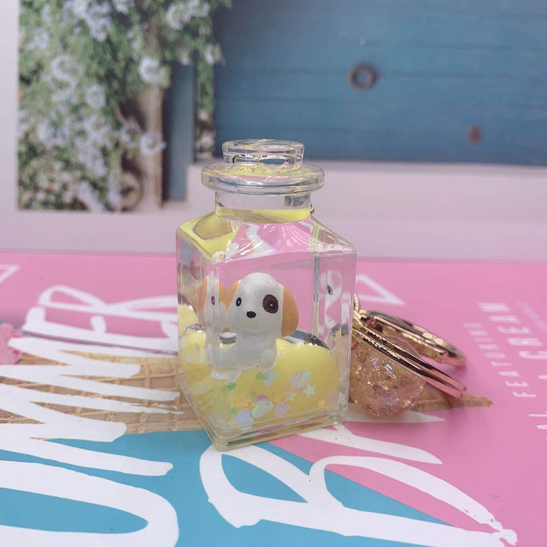 Creative Floating Quicksand Animal Keychain