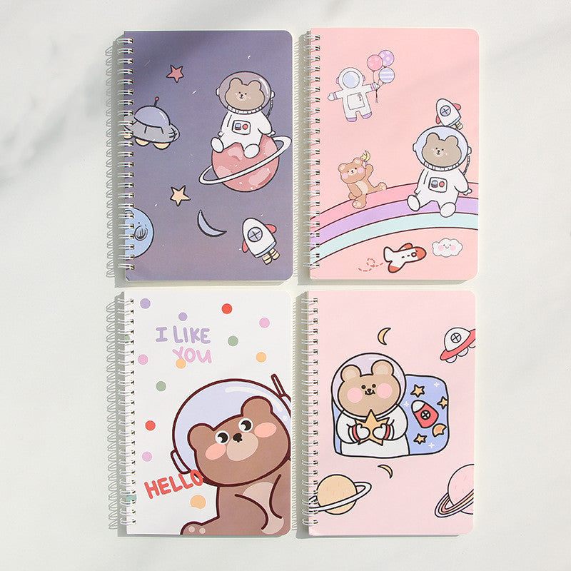 Colorful Korean Spiral Notebooks with Cute Animal & Flower Designs