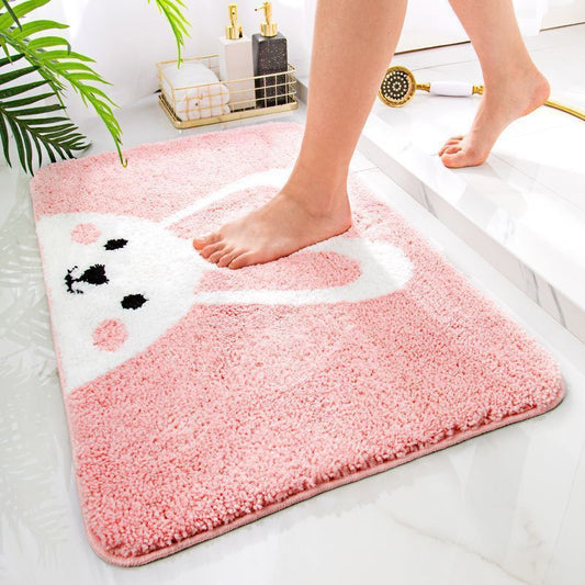 Cute Whale, Dog, Bird & Bunny Bathroom Mats - Absorbent, Non-Slip, Washable