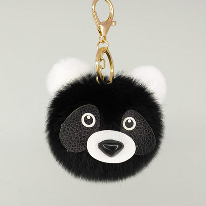 Plush Fur Ball Panda Keychain