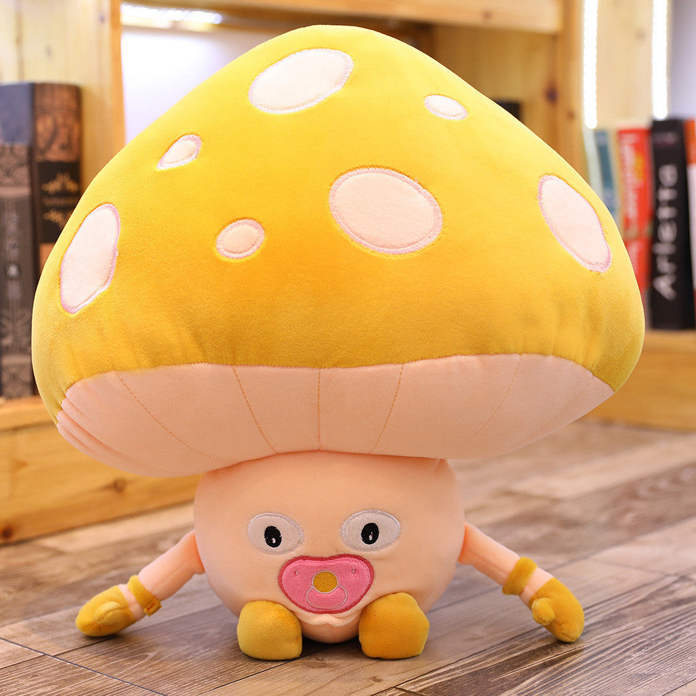 Large Fruit & Mushroom Plush Toy Set Featuring Watermelon, Orange & More