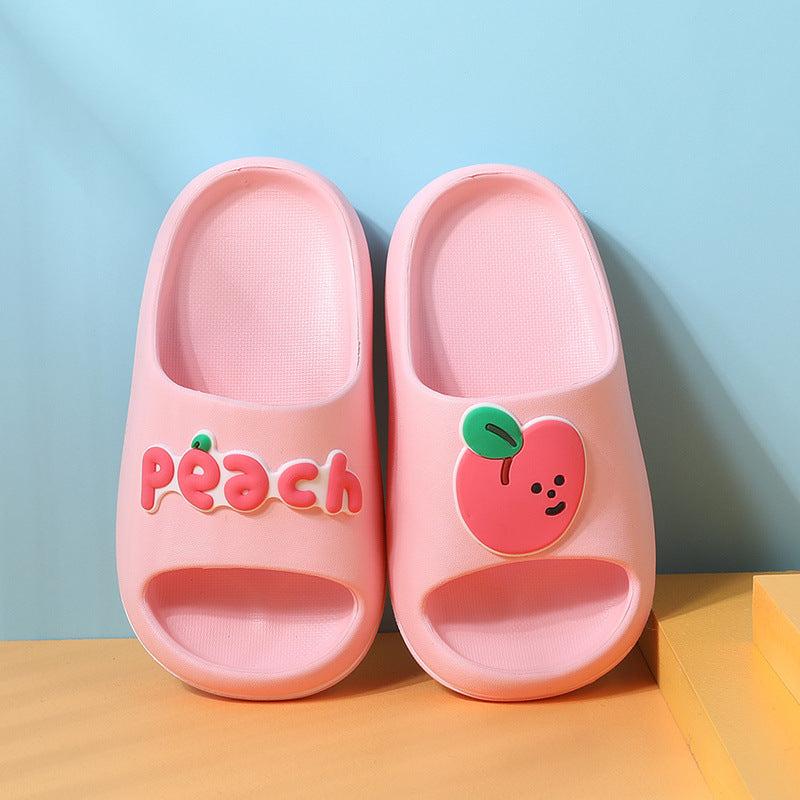 Soft Non-Slip Kids Slippers – Cute Fruit & Dino Rubber Slides