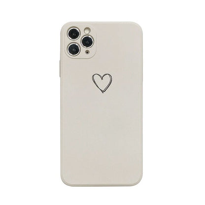 Minimal Heart Silicone Phone Case with Soft Matte Design