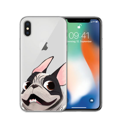 Transparent Dog Phone Case with Cute Cartoon Dog Designs