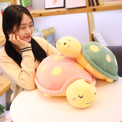 Large & Cute Stuffed Turtle Plush Toy Set with Pink & Green Shell Variants