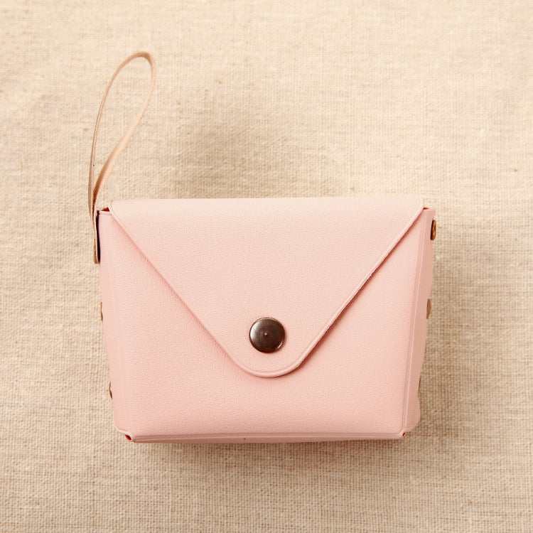 Small Coin Purse with Envelope Flap in Bright Pastel Colors