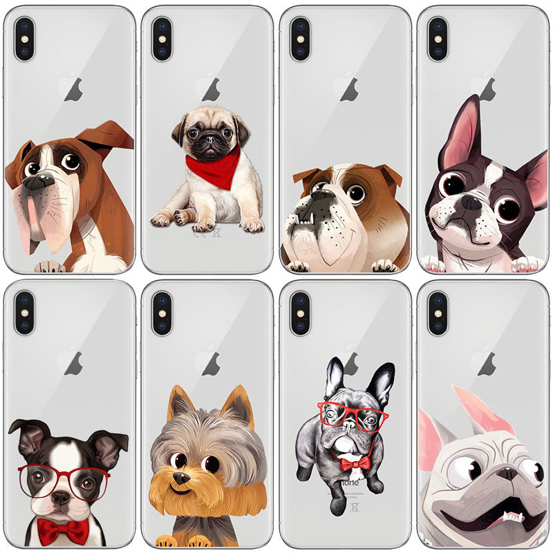 Transparent Dog Phone Case with Cute Cartoon Dog Designs