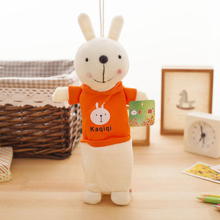 Bright, Large Capacity and Standing Plush Rabbit Pencil Case in Vibrant Colors