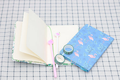 Cute Blue Flamingo Diary with Dreamy Pastel Design & Pen Set