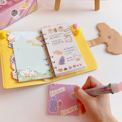 Adorable A6 Japanese Loose Leaf Diary for Girls with Cute Animal Covers