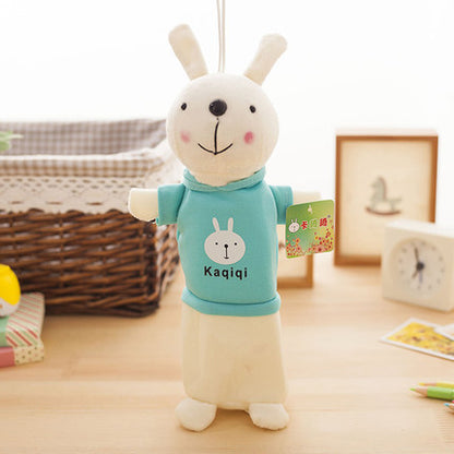 Bright, Large Capacity and Standing Plush Rabbit Pencil Case in Vibrant Colors