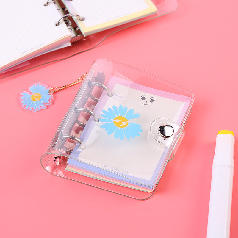 Transparent Spiral Mini Notebook with Cute Cartoon Designs