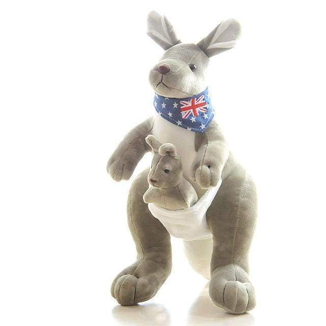 Cute Stuffed Kangaroo Wearing Australian Scarf