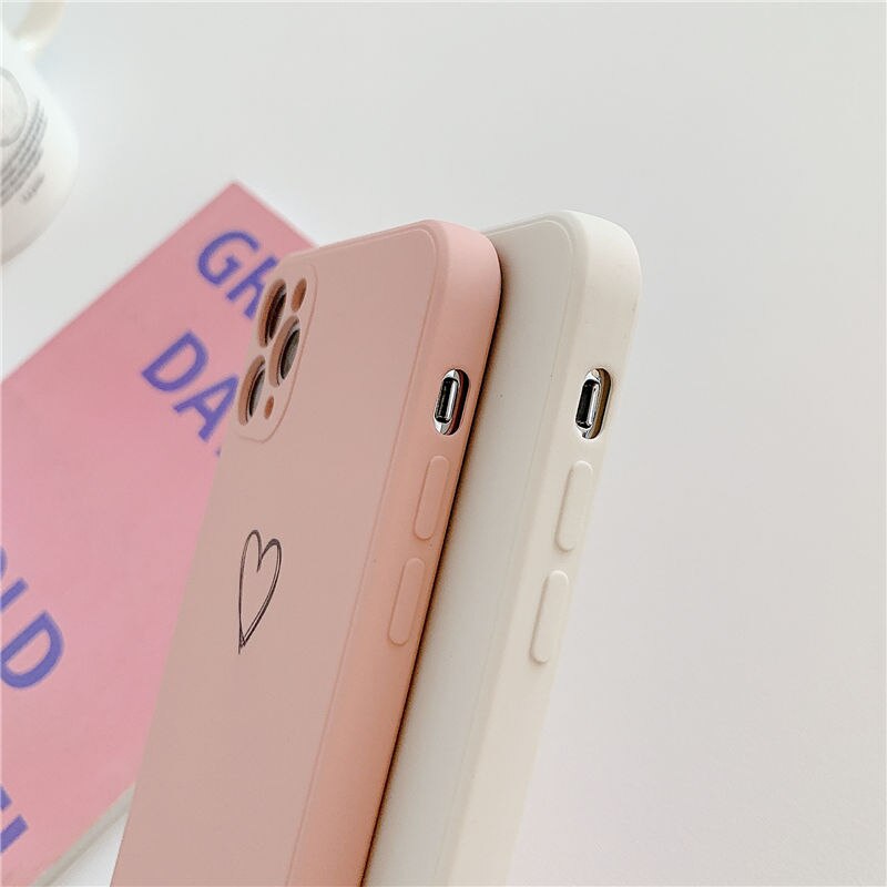 Minimal Heart Silicone Phone Case with Soft Matte Design