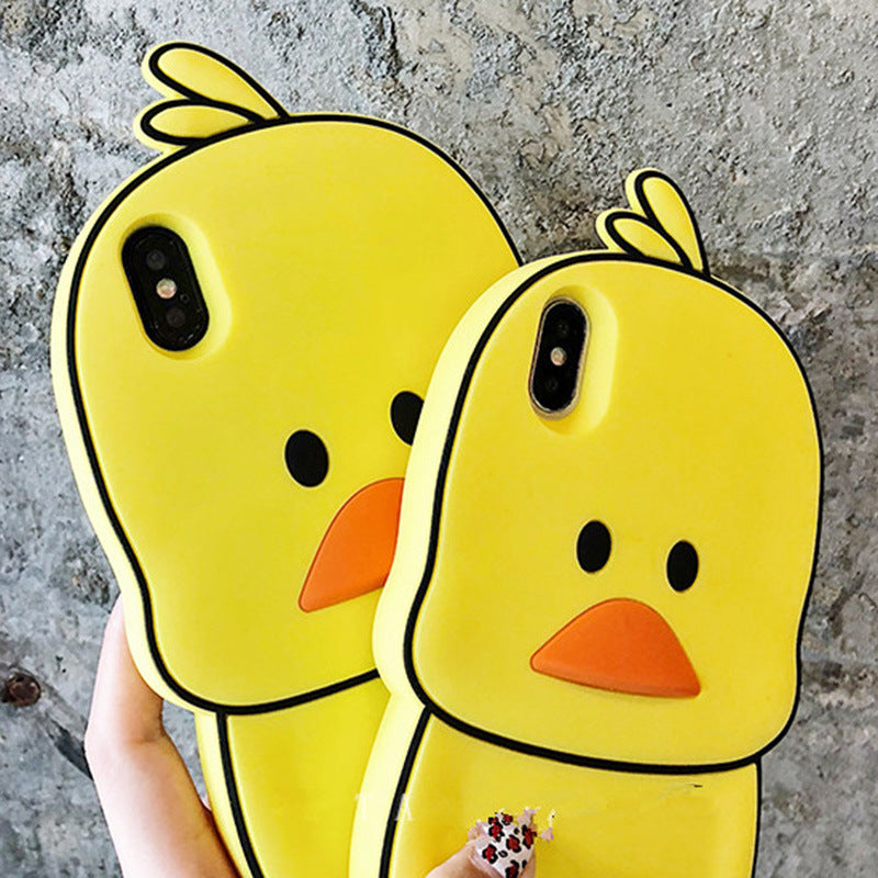 Cute Dinosaur & Duck Silicone Phone Case with Lanyard