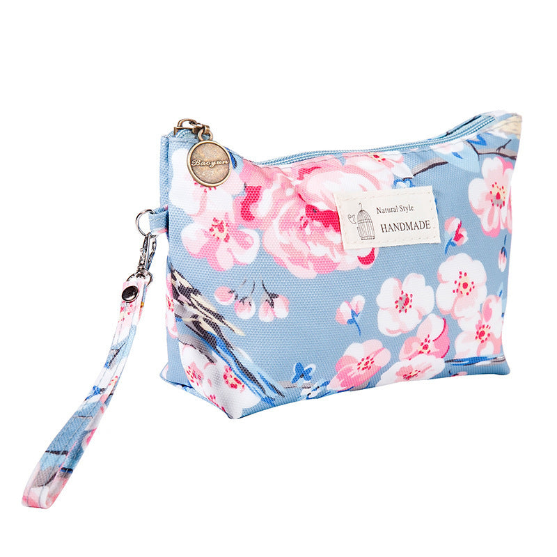 Small Floral Makeup Bag with Wrist Strap – Stylish Washbag