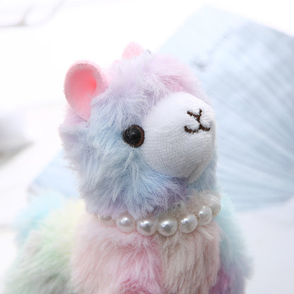 Cute Multi Colored Alpaca Keychain | Plush Keychain