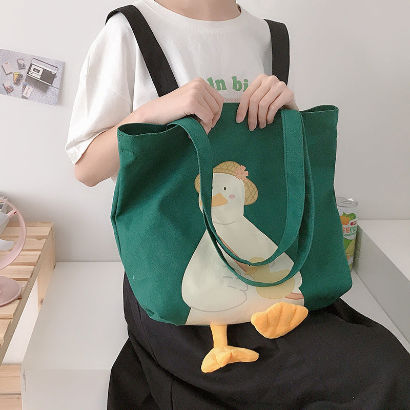 Cute Hanging Feet Duck Tote Bag | Large and Mini Tote Bag