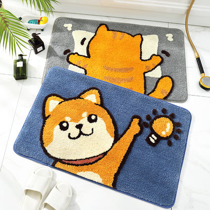 Playful Cat & Dog Non-Slip Absorbent Indoor Outdoor Doormat