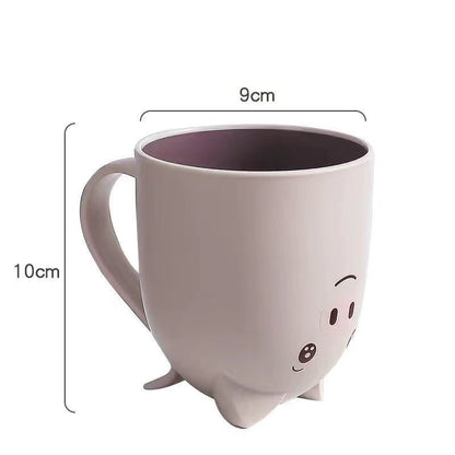 Cute Animal Mouthwash Cups with Bear, Cat, Pig, and Dog Faces